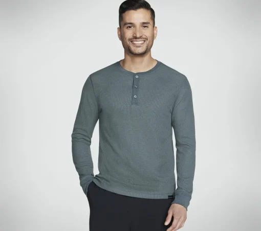 GO KNIT Waffle Henley