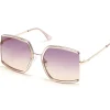 Modified Butterfly Semi-Rimless Sunglasses
