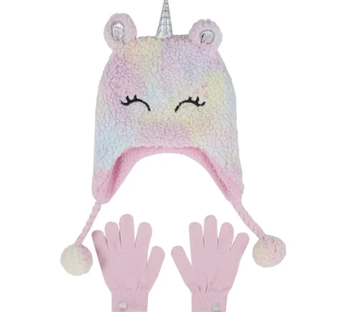 Sherpa Unicorn Hat And Glove Set